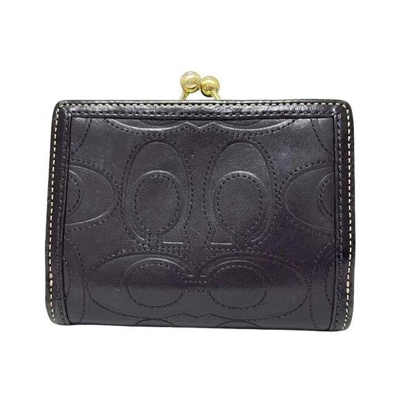 Auth COACH Ergo - Black Leather Bifold Wallet - Picture 1 of 5